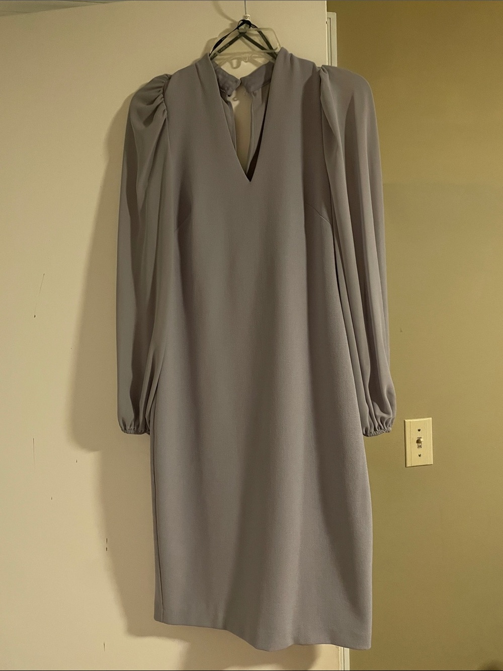 Vince Camuto Lilac V-Neck Long Sleeve Shift Dress